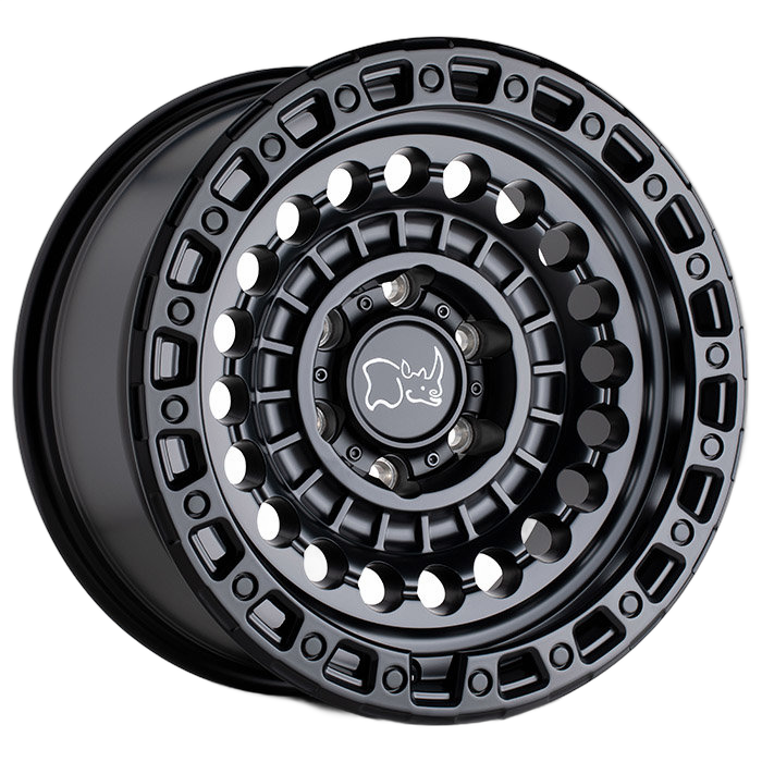 Matte black beadlock off-road wheel